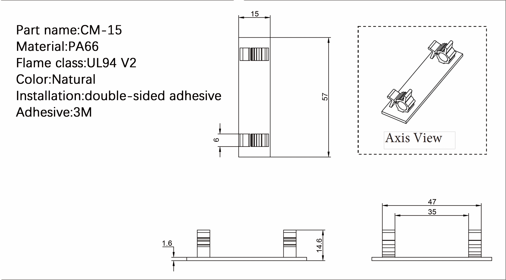 Flat Cable Clamp CM-15